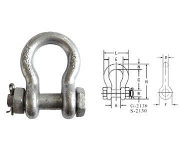 Shackle-G2130 US BOLT TYPE ANKERSCHACKEL